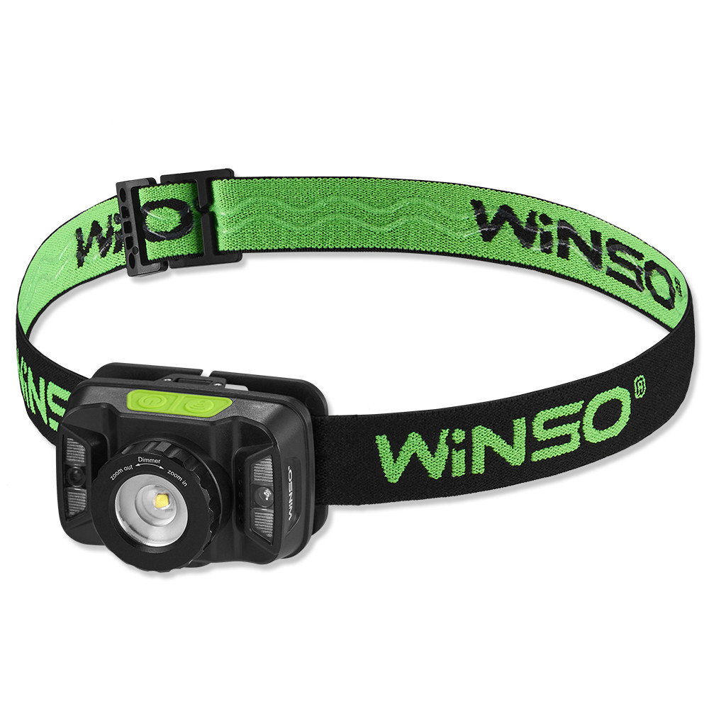 Ліхтар налобний Winso 260Lm, 5W CREE XTE, 1800mAh, Zoom, з сенсором білий/червоний Львів - фото 1