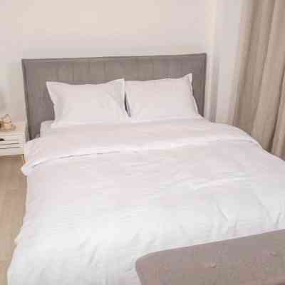 Постільна білизна Tiare White Сатин Страйп Кольоровий полуторний (White_Stripe_pl) Вінниця