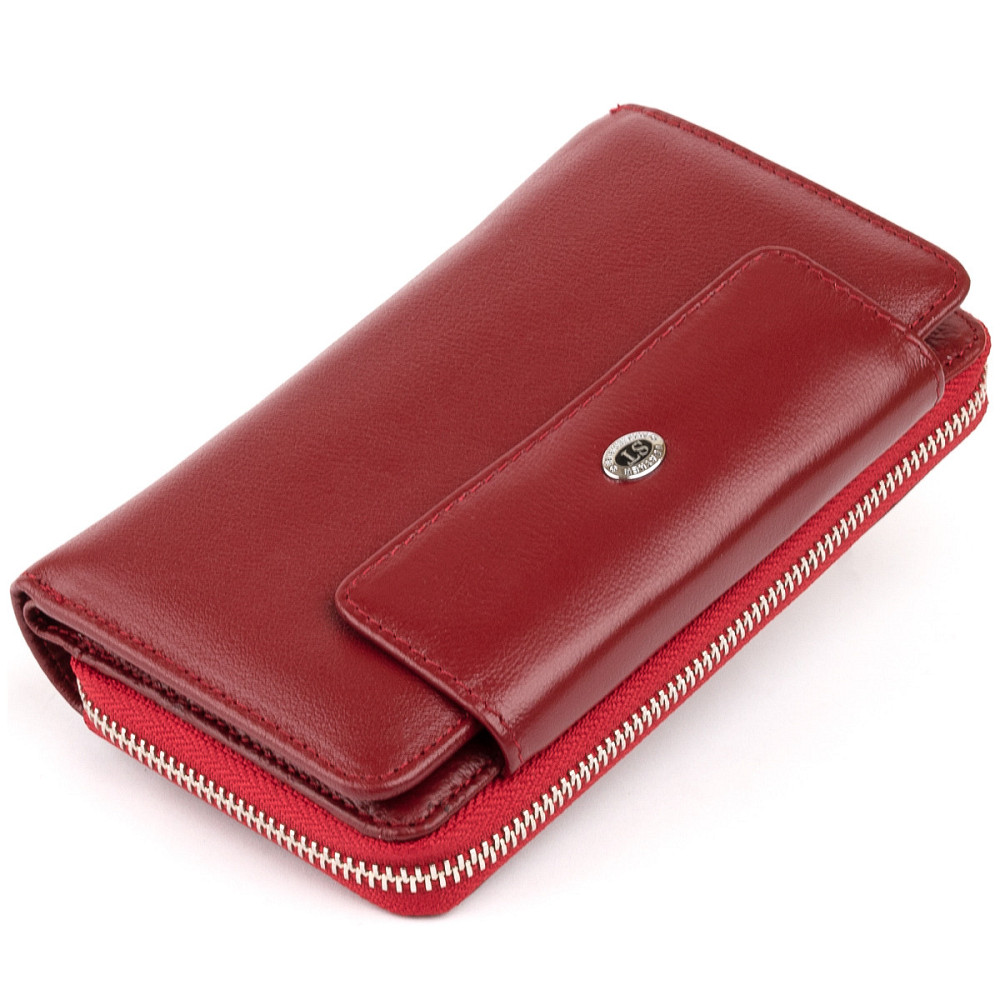 Кошелек из кожи на защелке Бордовый (ST Leather) Киев - изображение 5