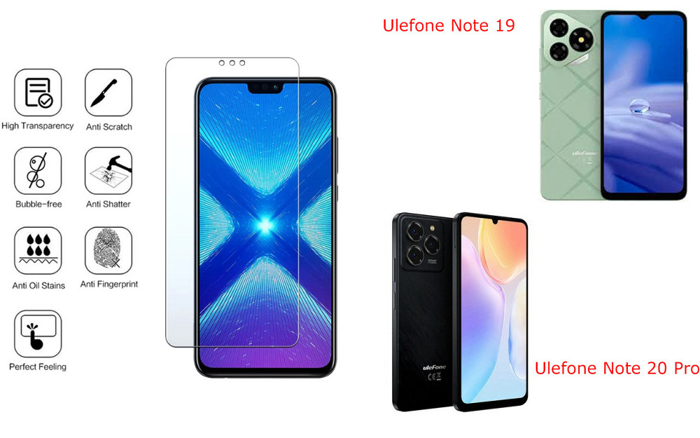 Защитное стекло NeoGlass для Ulefone Note 19, Note 20 Pro – ультрапрозрачное и устойчивое Киев - изображение 4