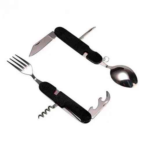 Туристический набор столовых приборов 6в1, складные нож ложка вилка Винница