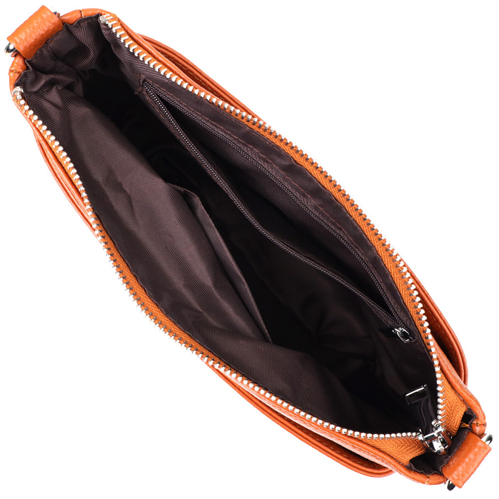 Жіноча сумка з натуральної шкіри з двома ремінцями Vintage 22929 Рудий Київ - фото 7