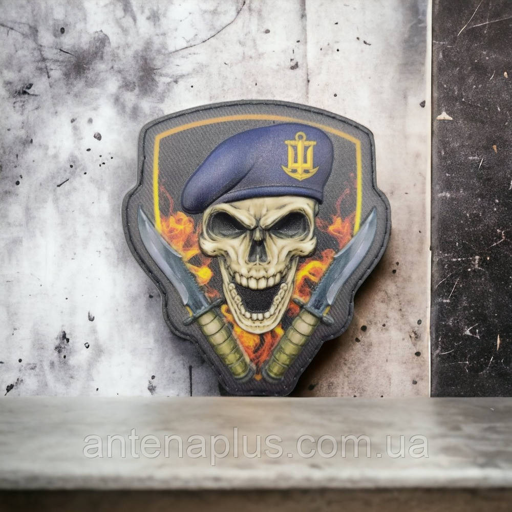 Череп в берете морская пехота объемный шеврон / патч Киев - изображение 2