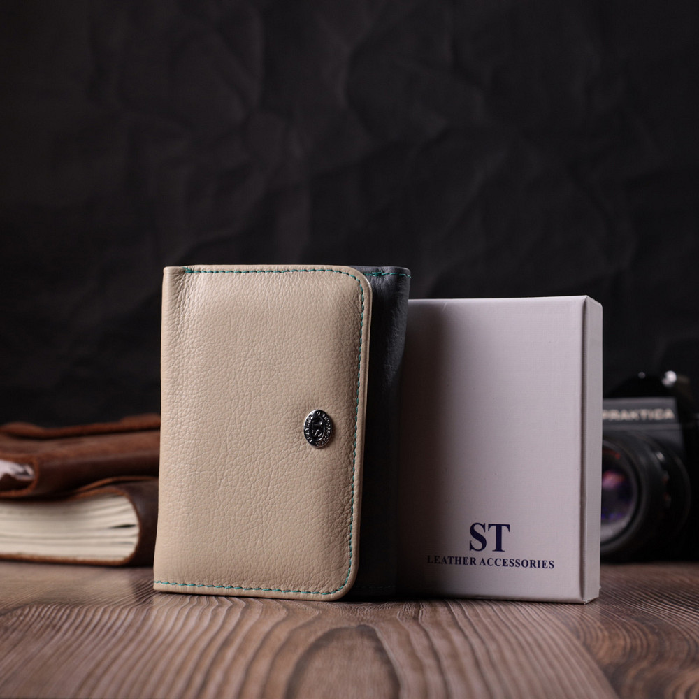 Стильный кошелек для девушек из натуральной кожи Разноцветный (ST Leather) Киев - изображение 4