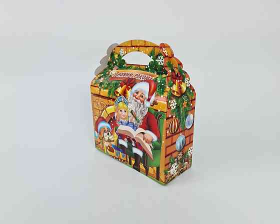 Новорічні коробки для цукерок No 203 (800-900 г) У каміна (25 шт.) Харків