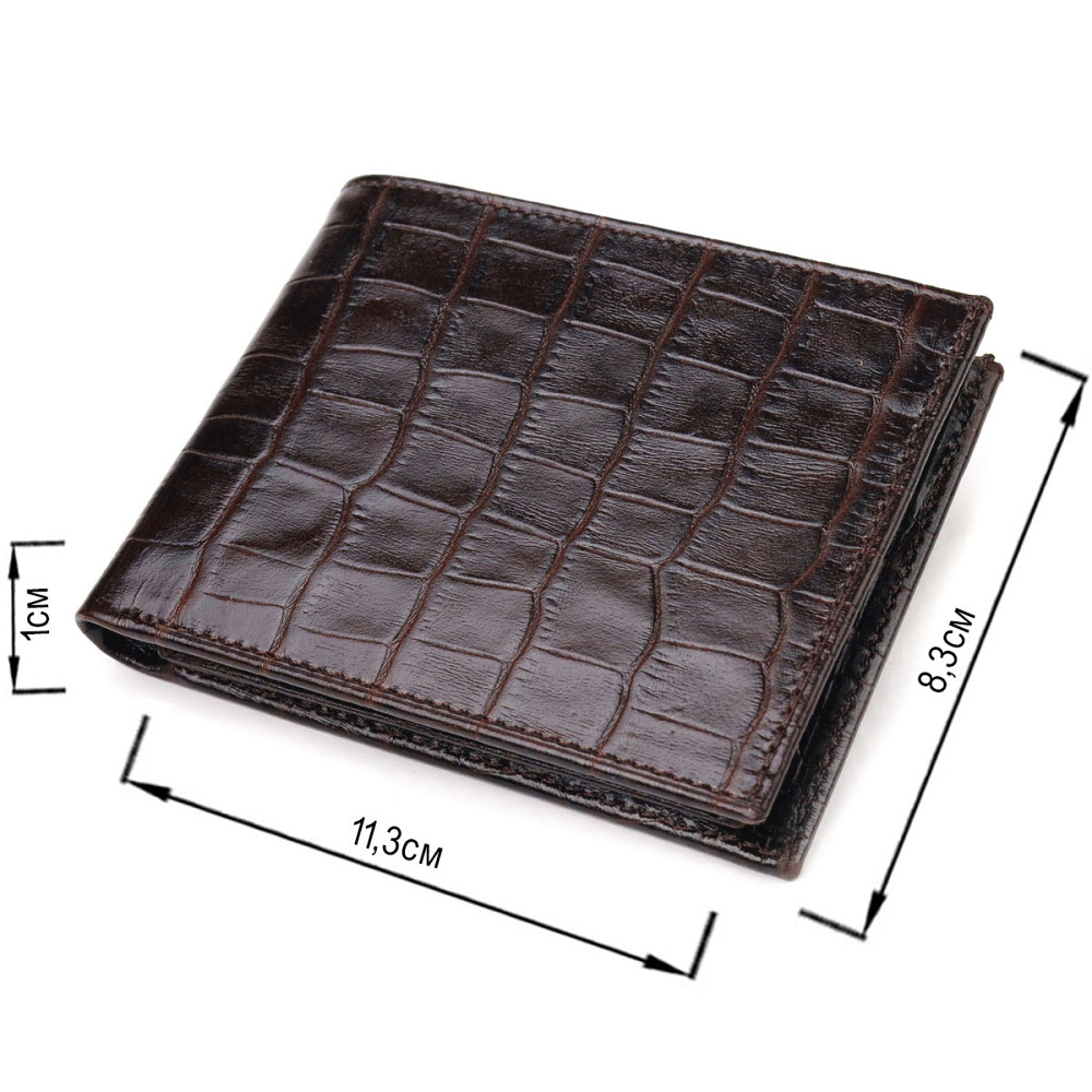 Небольшое мужское портмоне из натуральной фактурной кожи CANPELLINI 21522 Коричневое Киев - изображение 8