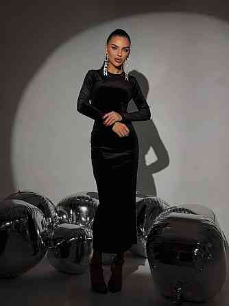 Женское нежное элегантное праздничное платье миди с разрезом королевский бархат Одесса