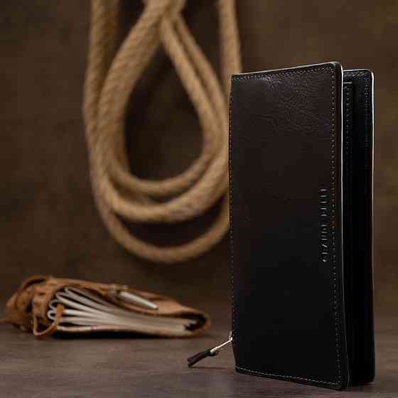 Оригинальное кожаное портмоне унисекс GRANDE PELLE 11513 Черный Киев