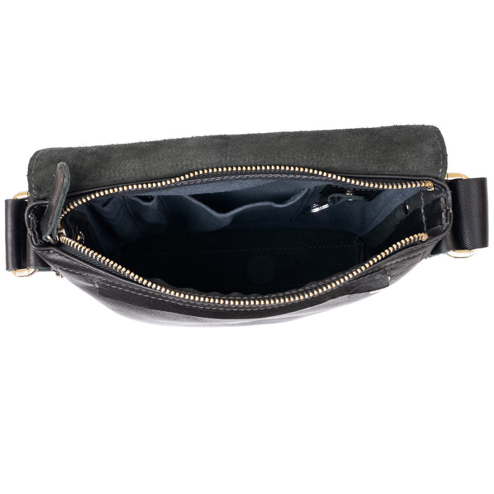 Сумка мессенджер в гладкой коже GRANDE PELLE 11333 Черная Киев - изображение 6