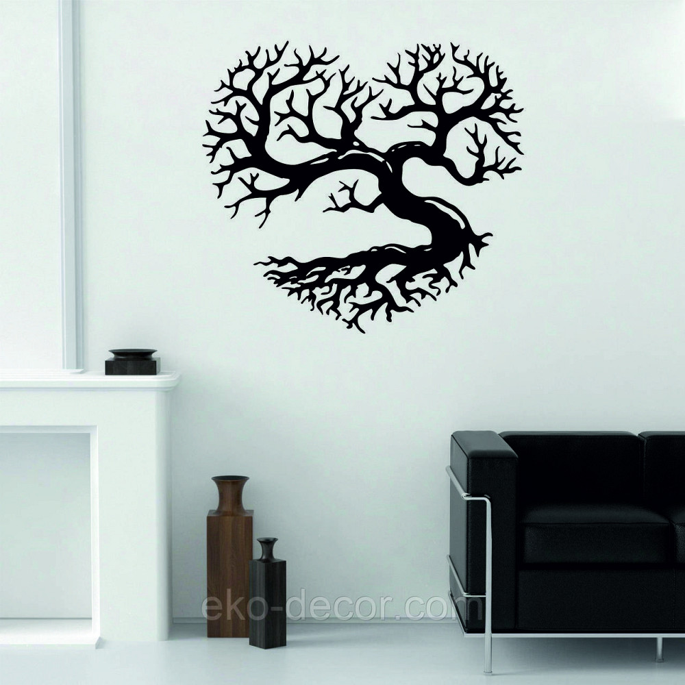 Декоративное настенное Панно «Дерево сердце» Декор на стену 90*81 см., Черный Киев - изображение 3