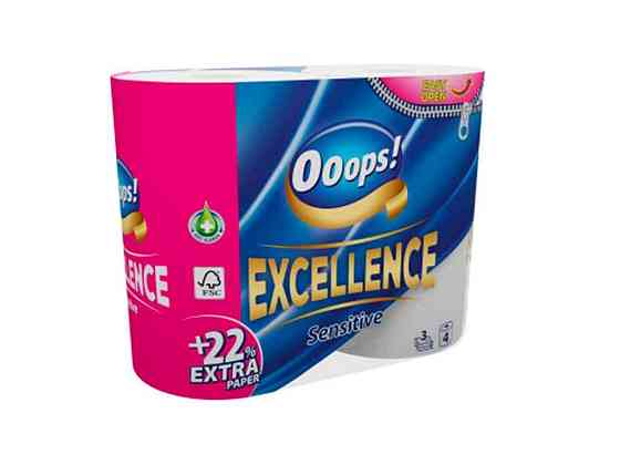 Туалетная бумага 4шт 3слой Excellence 150 отр ТМ OOOPS! Киев