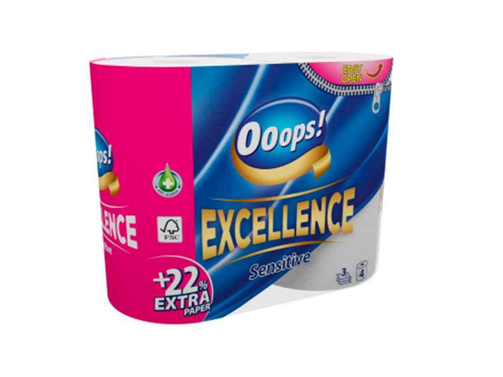 Туалетная бумага 4шт 3слой Excellence 150 отр ТМ OOOPS! Киев - изображение 1