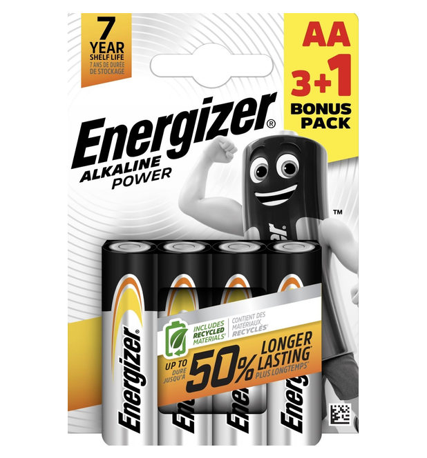 Батарейка ENERGIZER AA лужна Alk Power AA LR6 пальчик 3+1 (4 шт) Рівне - фото 1