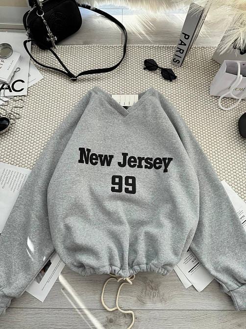 Унисекс базовый стильный свитшот трехнить на флисе Меланж Одесса - изображение 3