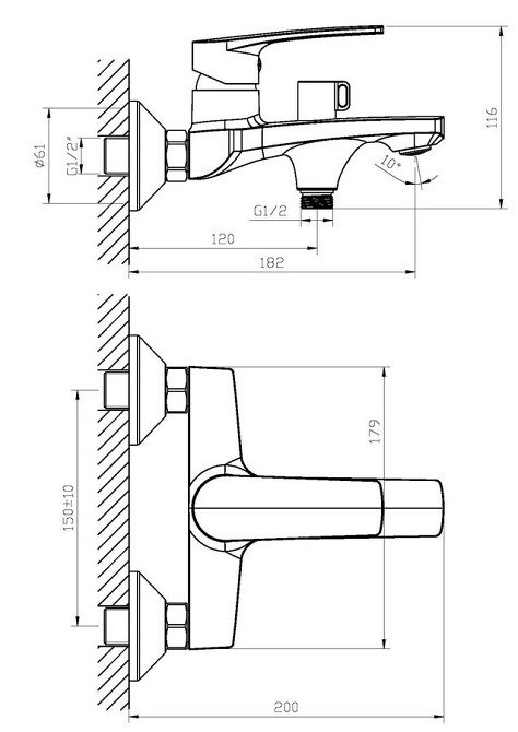 Смеситель для ванны Haiba Troya 009 Euro HB9661 Харьков - изображение 8