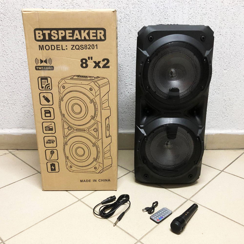 Фирменная акустическая колонка переносная с микрофоном ZQS-8201, Мощная стерео колонка HQ-82 Ивано-Франковск - изображение 2