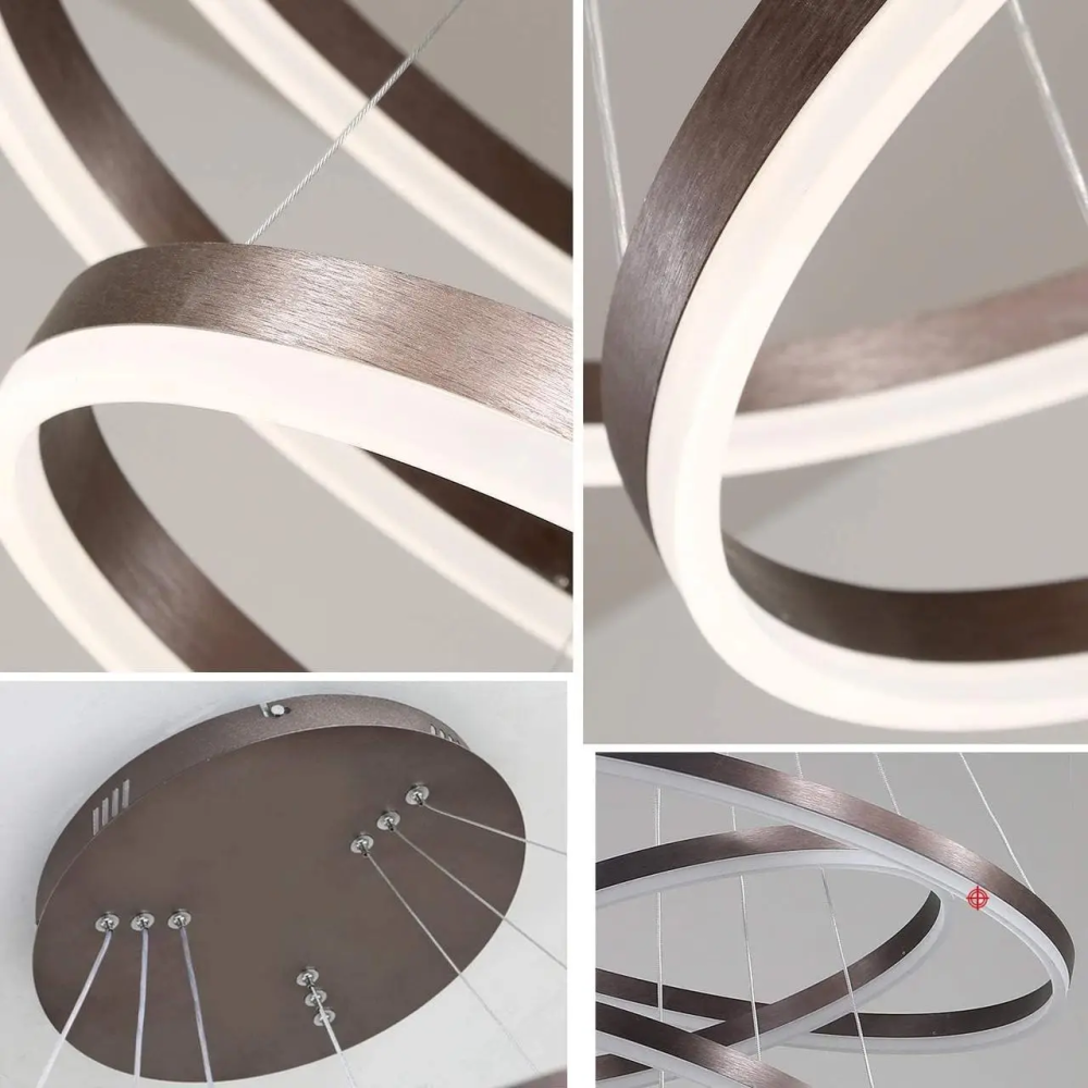 Світлодіодна люстра Олімпія PJ812С-4 40+60+80+100см (4 кільця) Коричнева Вінниця - фото 10