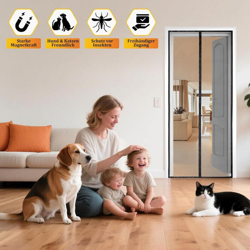 Магнітна антимоскітна сітка на двері 120x220см HOOMEE HSD-001 (біла) Луцк - изображение 3