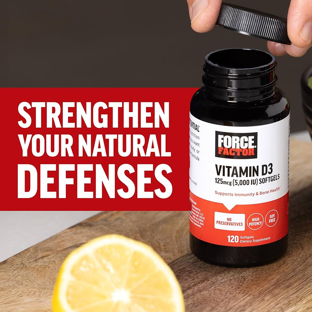 Витамин D3 Force Factor Vitamin D3 125 mcg (5,000 IU) 120 Softgels Луцк - изображение 3