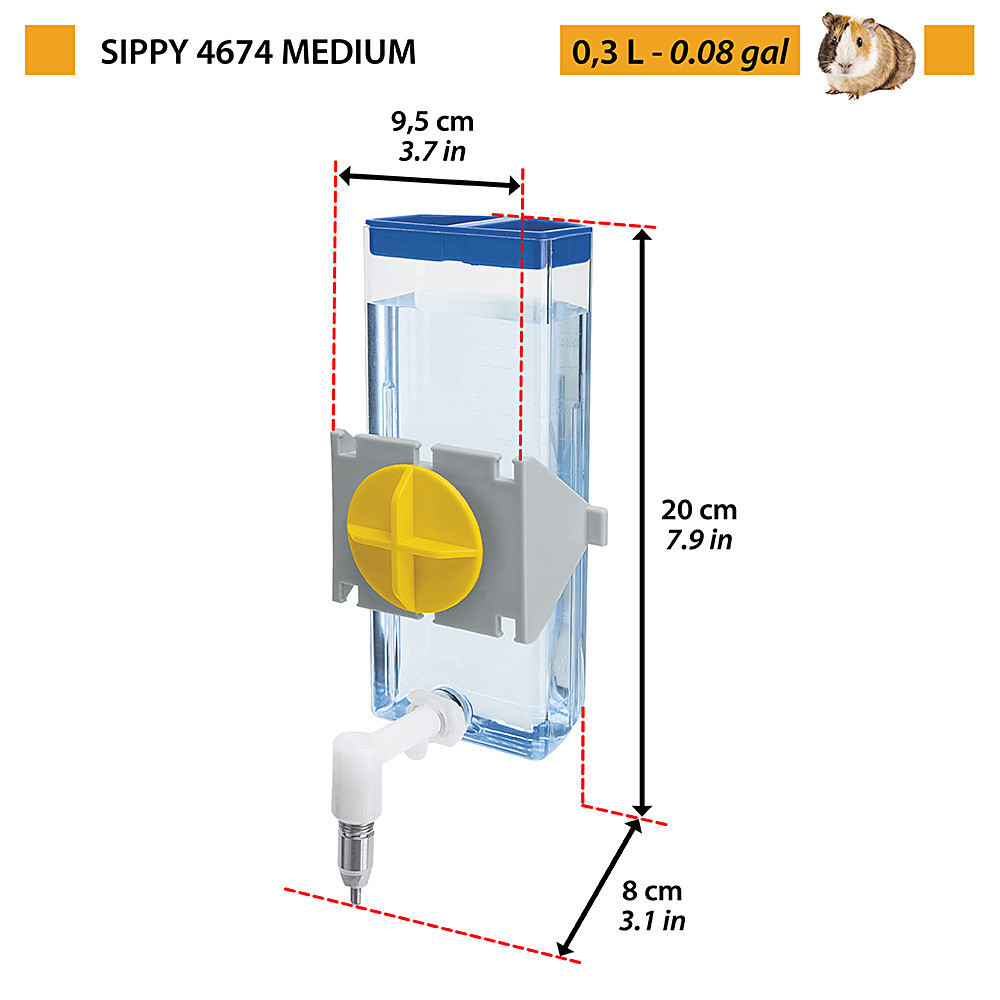 Пилка для гризунів і дрібних тварин Ferplast Sippy (Ферпласт Сиппі) 9,5 x 8 x 20 cm - 0,3 L - 4674 MEDIUM Запоріжжя - фото 2