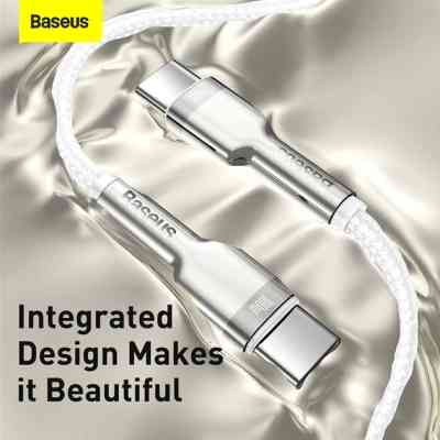 Дата кабель USB-C to USB-C 2.0 mCafule Metal PD 100W white Baseus (CATJK-D02) Винница
