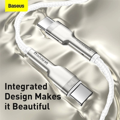 Дата кабель USB-C to USB-C 2.0 mCafule Metal PD 100W white Baseus (CATJK-D02) Вінниця - фото 4