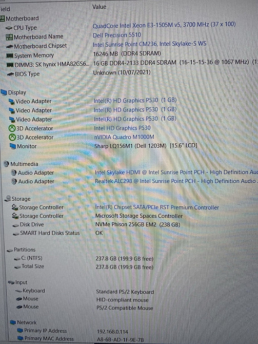 Ноутбук: Dell Precision 5510 Xeon E3- 2505M, 16Gb. 256Gb. FHD 15.6" NVIDIA 2 Gb. Київ - фото 8