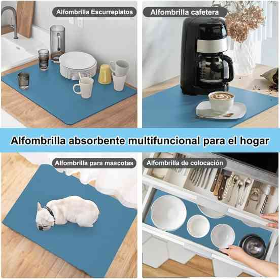 Супер поглинаючий килимок нековзний для сушіння посуду суперабсорбуючий 49*39 см Blue Вінниця
