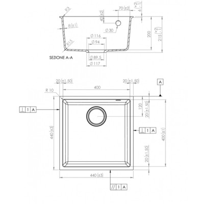 Мийка кухонна Elleci Q 102 under top nero 40 Вінниця - фото 7