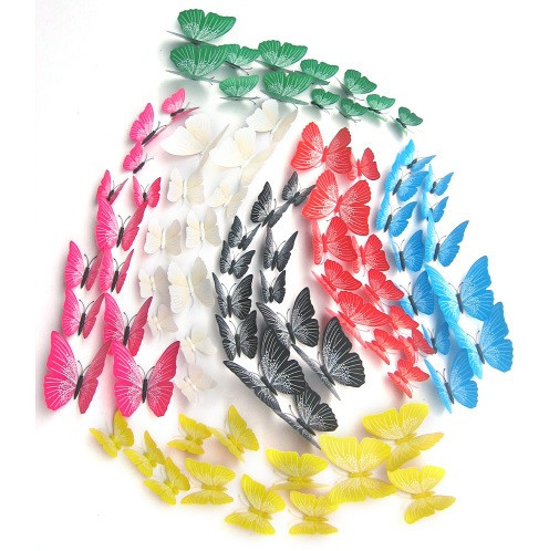 Рожеві метелики на магніті - у наборі 12шт. різних розмірів, пластик Київ - фото 2