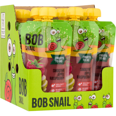 Детское пюре Bob Snail Улитка Боб Смузи Яблоко-Малина 200 г (4820219347026) Винница - изображение 2
