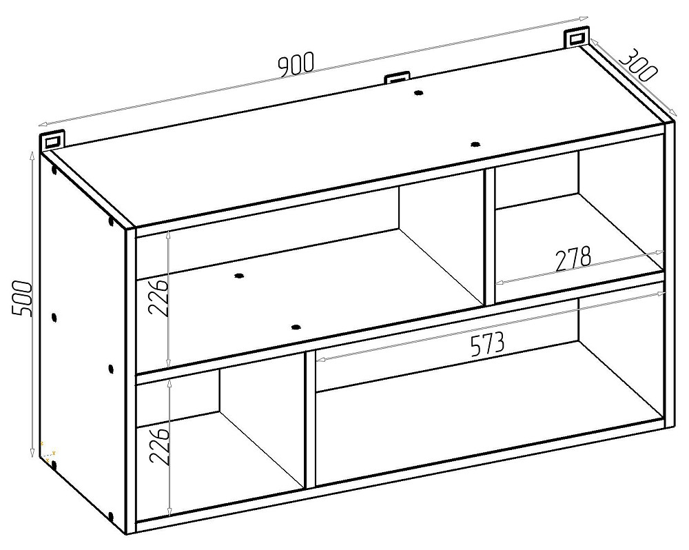 Полка навесная Т-12, Дуб Сонома, 900/300/500 Львов - изображение 2