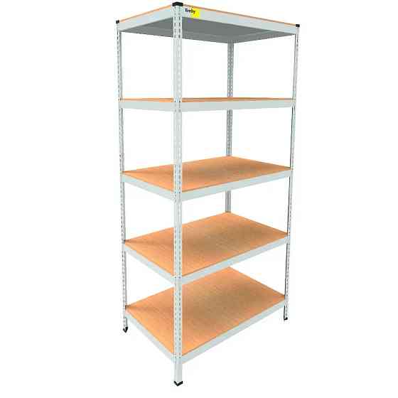 Металлический стеллаж Emby Light Series (размер 2100х900x450мм) 5 полок ДСП до 100кг Белый Винница
