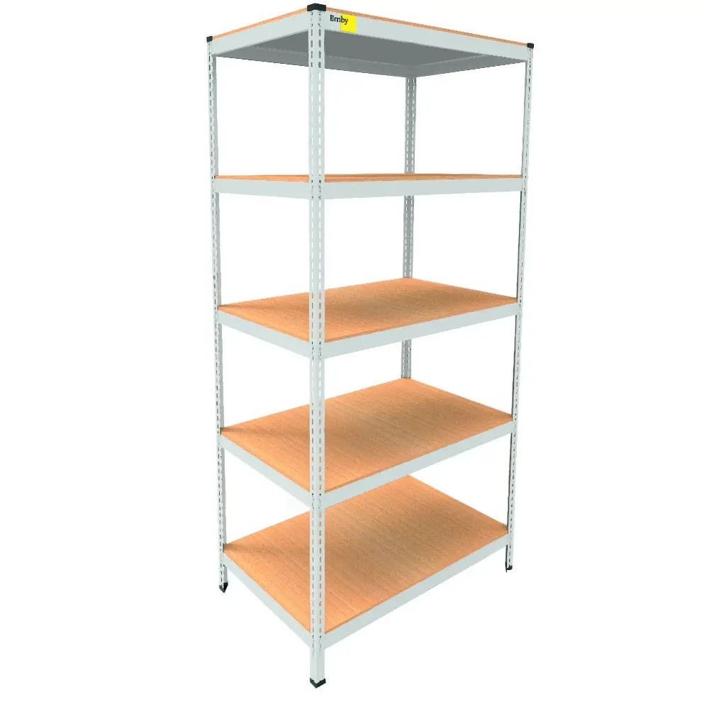 Металлический стеллаж Emby Light Series (размер 2100х900x450мм) 5 полок ДСП до 100кг Белый Винница - изображение 1