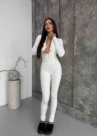 Женский теплый облегающий комбинезон пума Белый, 44/46 Одесса