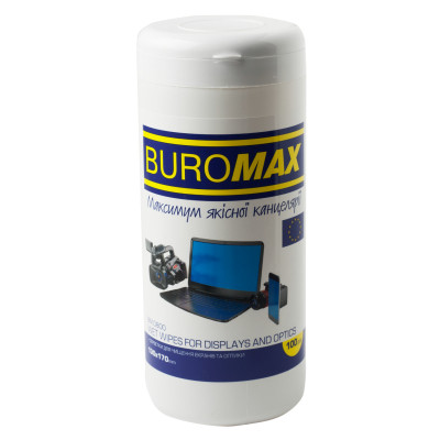 Серветки Buromax Wet wipes for DISPLAYS and OPTICS 100pcs, tube (BM.0800) Вінниця - фото 1