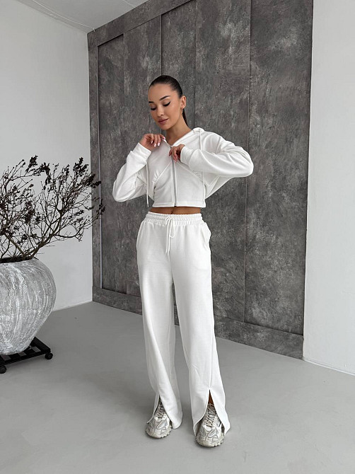 Женский повседневный костюм двойка турецкая петля Молочный, 46/48 Одесса - изображение 7