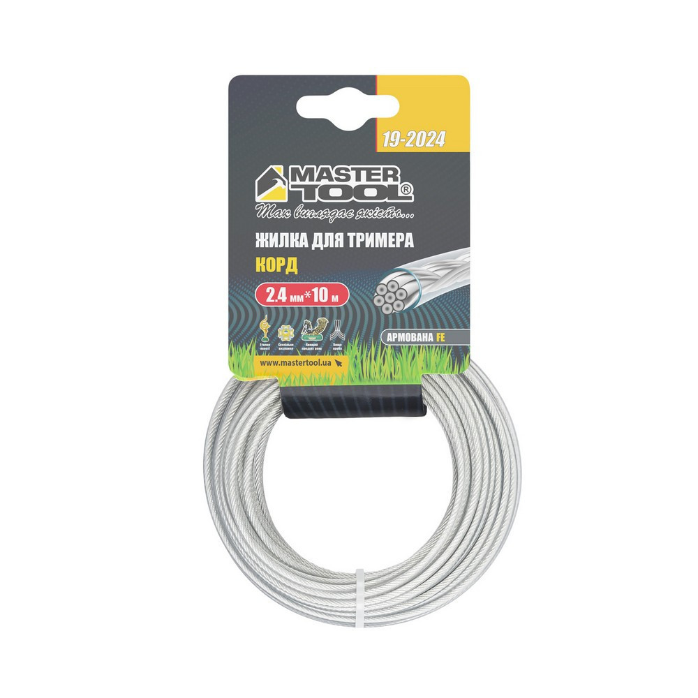Волосінь для тримера MASTERTOOL зі сталевим осердям 2.40 мм 10 м "круг" 19-2024 Рівне - фото 2