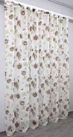 Тюль VR-Textil 1267т Flora Батист Белый с коричневым 250х270 см (42-0921) Киев