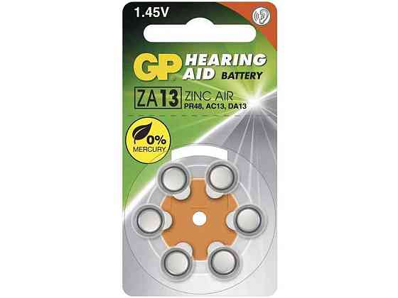 Батарейка для слухового апарату ZA13-D6 PR48 DA13X Zinc Air Button Cell 6шт (блістер) ТМ GP Київ
