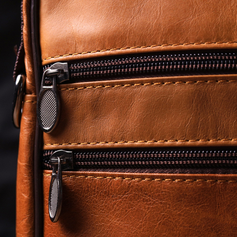 Удобная мужская сумка с ручкой кожаная 21273 Vintage Рыжая Киев - изображение 1