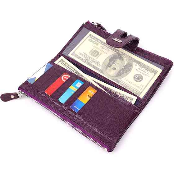 Яркий женский кошелек из натуральной кожи CANPELLINI 20873_1 Фиолетовый Киев