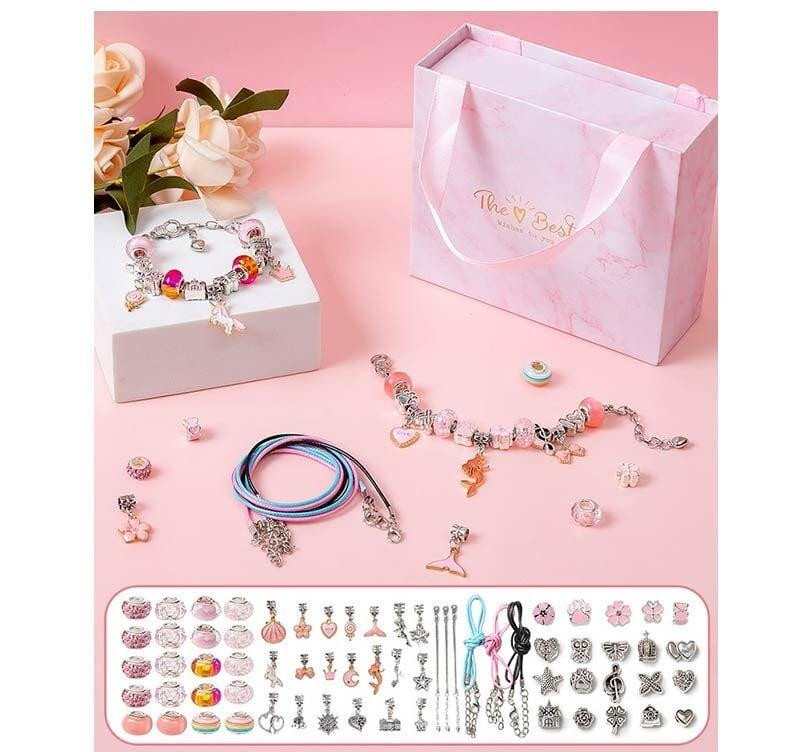 Детский набор для творчества для создания шарм браслетов и колье . из бусин в подарочной коробке 66 шт. Киев - изображение 1