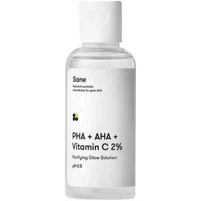 Тоник для лица Sane PHA + AHA + Vitamin C 2% Purifying Glow Solution 50 мл (4820266830588) Винница