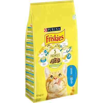 Сухой корм для кошек Purina Friskies со вкусом лосося и овощей 10 кг (5997204515469) Винница
