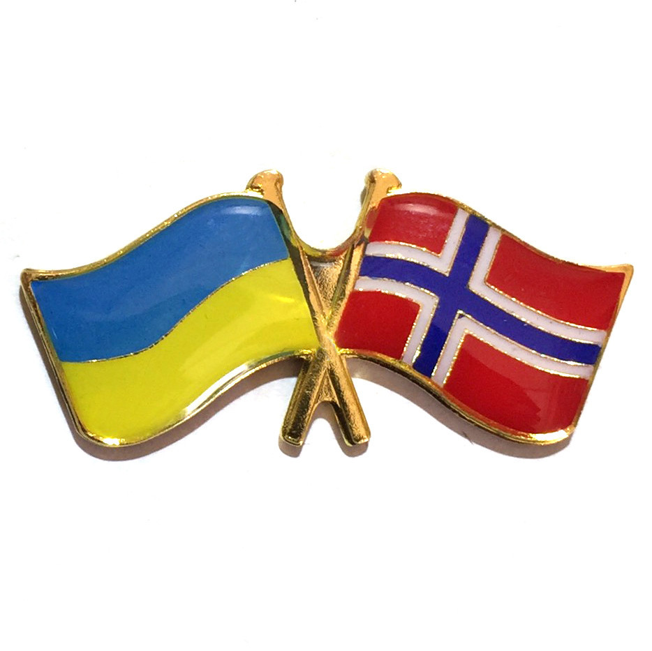 Значок флаг Украина Норвегия Киев - изображение 1