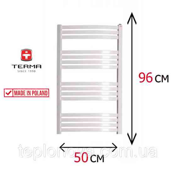 Водяной Полотенцесушитель Белый Плоский 960х500 Terma Dorota Черновцы