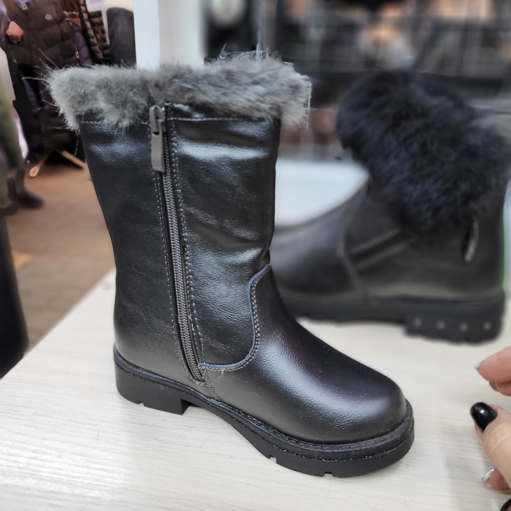 Детские зимние полусапожки черные для девочек 29,30 Николаев - изображение 2