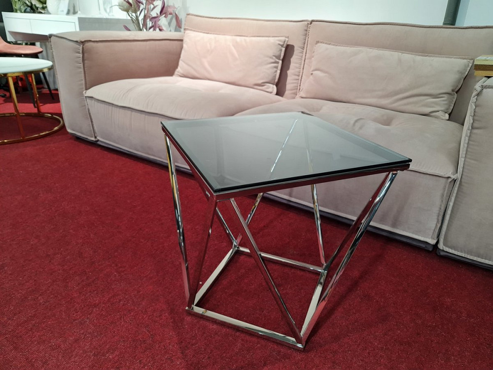 Журнальний столик SILVER B димчасте скло/срібло 50X50 Дніпро - фото 5
