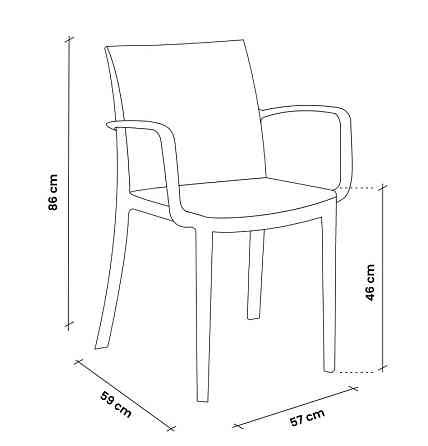 Стілець садовий пластиковий BICA Verona armchair, графіт Київ